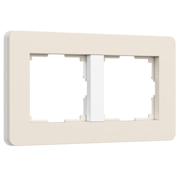 Рамка на 2 поста Werkel Split айвори/белый soft-touch