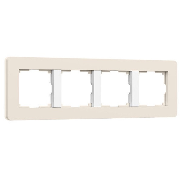 Рамка на 4 поста Werkel Split айвори/белый soft-touch