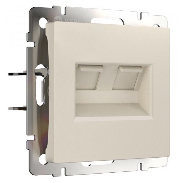 Розетка двойная Ethernet RJ-45 Werkel айвори матовый