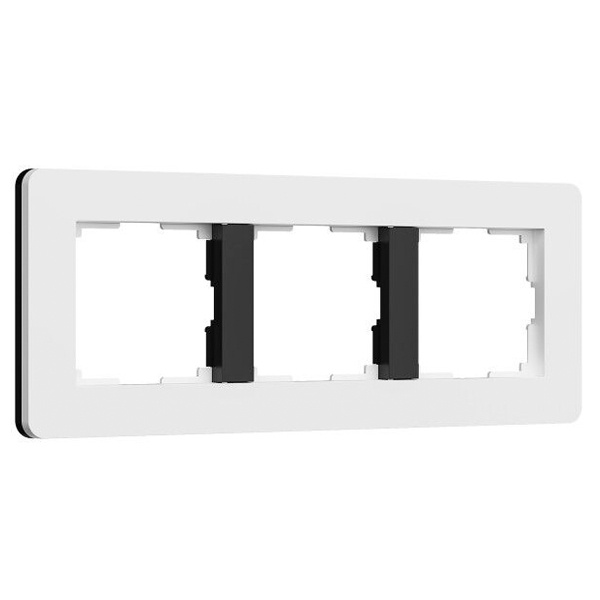 Рамка на 3 поста Werkel Split белый/черный soft-touch