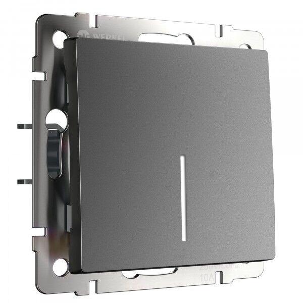 Выключатель одноклавишный с подсветкой Werkel графит матовый