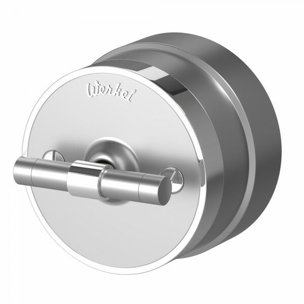 Накладной переключатель одноклавишный Werkel Vintage серебро матовый/хром