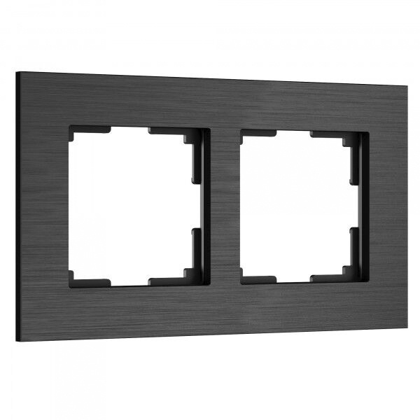 Рамка на 2 поста  Werkel AluMax черный алюминий