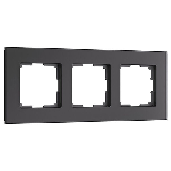 W0033108/ Рамка на 3 поста Werkel Senso черный, стекло soft-touch
