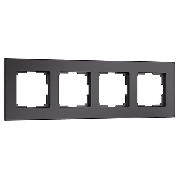 W0043108/ Рамка на 4 поста Werkel Senso черный, стекло soft-touch