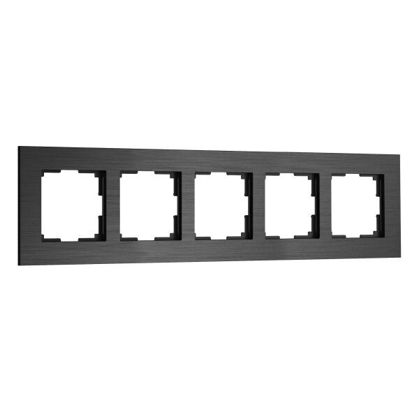 Рамка на 5 постов  Werkel AluMax черный алюминий