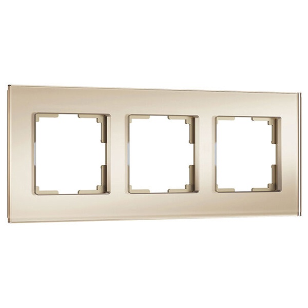 W0033111/ Рамка на 3 поста Werkel Senso шампань, стекло soft-touch