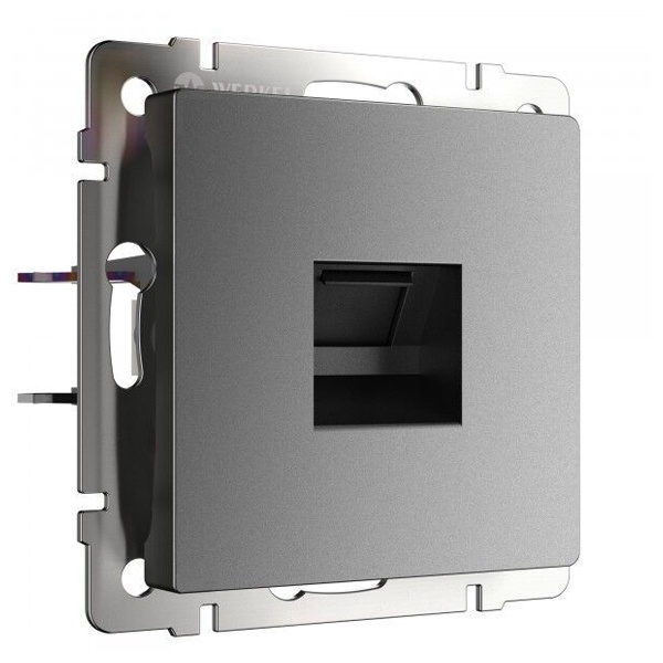 Розетка Ethernet RJ-45 Werkel графит матовый