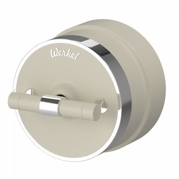 Накладной переключатель одноклавишный Werkel Vintage слоновая кость матовый/хром (бежевый)