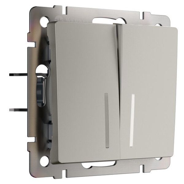 Выключатель двухклавишный с подсветкой Werkel дымчатый