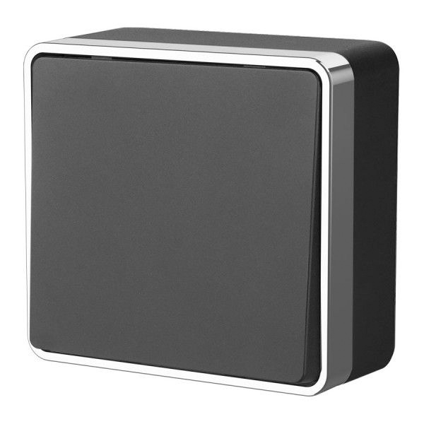 Выключатель накладной одноклавишный Werkel Gallant черный/хром