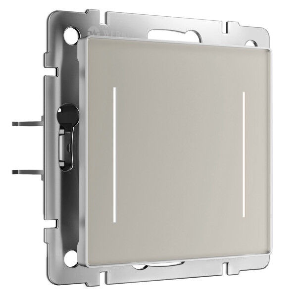 Сенсорный выключатель двухклавишный 2х500Вт с белой подсветкой New Werkel дымчатый