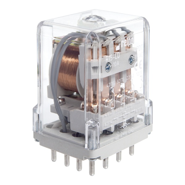 Реле Relpol R15-3014-23-1220-KLD 10A 4CO AgSnO2 220В DC IP40