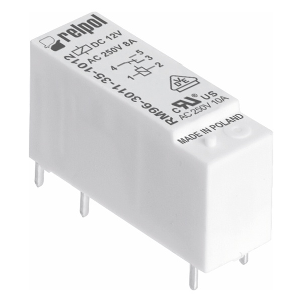 Миниатюрное реле Relpol RM96-3011-35-1012 8A 1CO AgSnO2 12В DC IP67