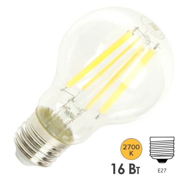 Лампа светодиодная филаментная Feron PRO LB-1116 A60 16W 2700K 175-265V E27 2560Lm теплый свет