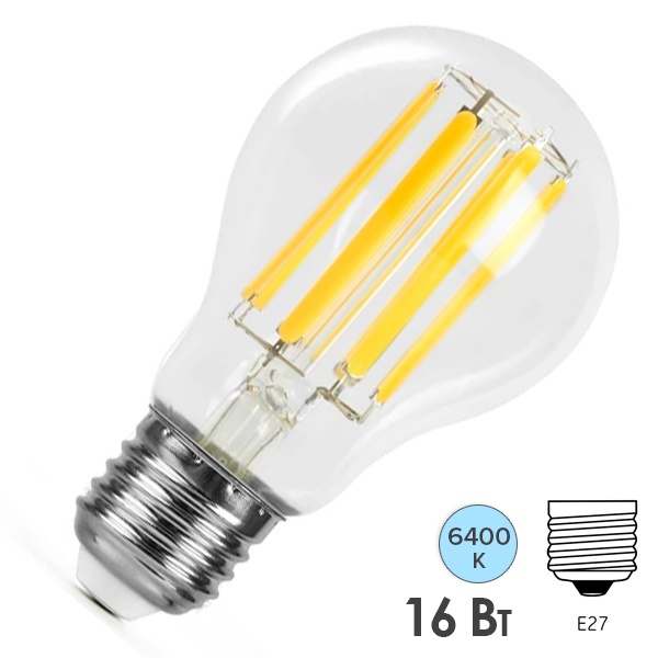 Лампа светодиодная филаментная Feron PRO LB-1116 A60 16W 6400K 175-265V E27 2600Lm дневной свет