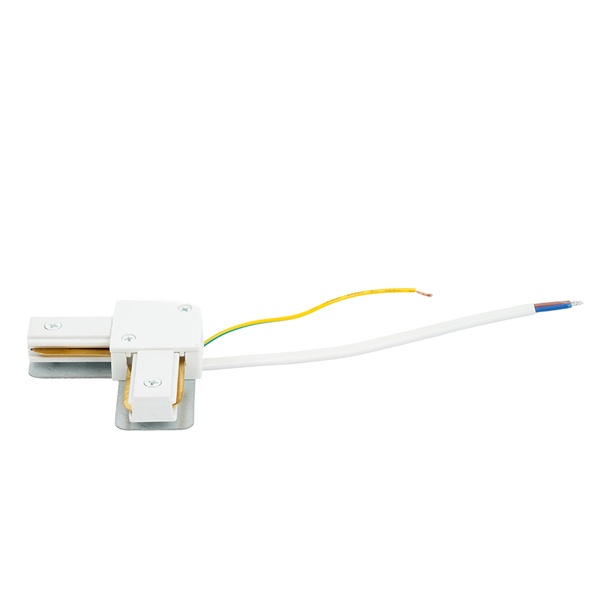 Коннектор Feron LD1021С угловой для шинопровода с проводом, белый, для CAB1007