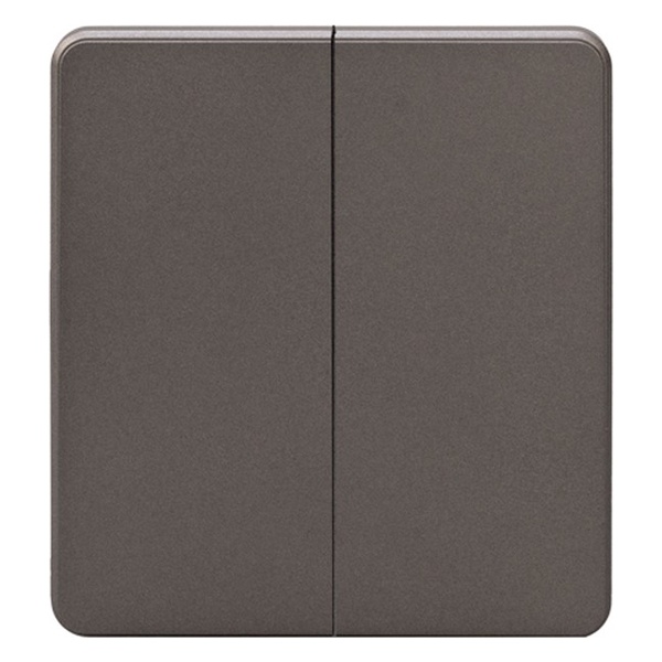 Переключатель двухклавишный Kranz Miele Round 10А с рамкой титан