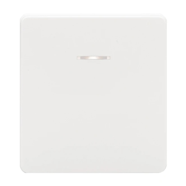 Перекрестный выключатель одноклавишный с подсветкой Kranz Miele Round 10А с рамкой перламутр