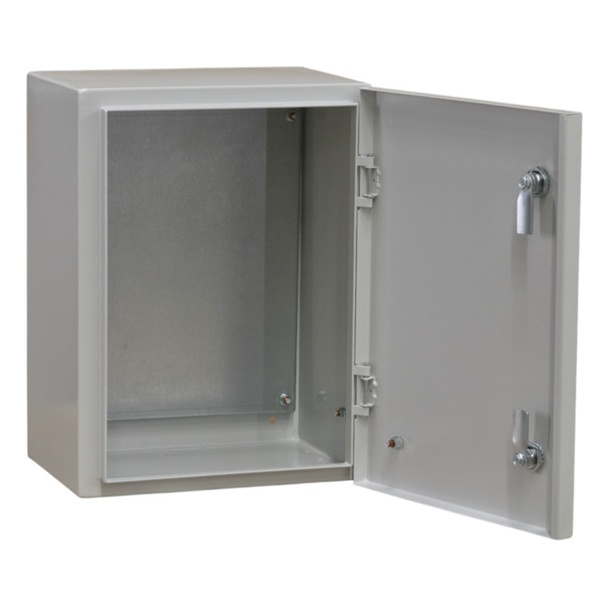 Корпус металлический навесной с монтажной панелью DEKraft ЩРНМ 2.0 300х300х150 IP31 RAL7035