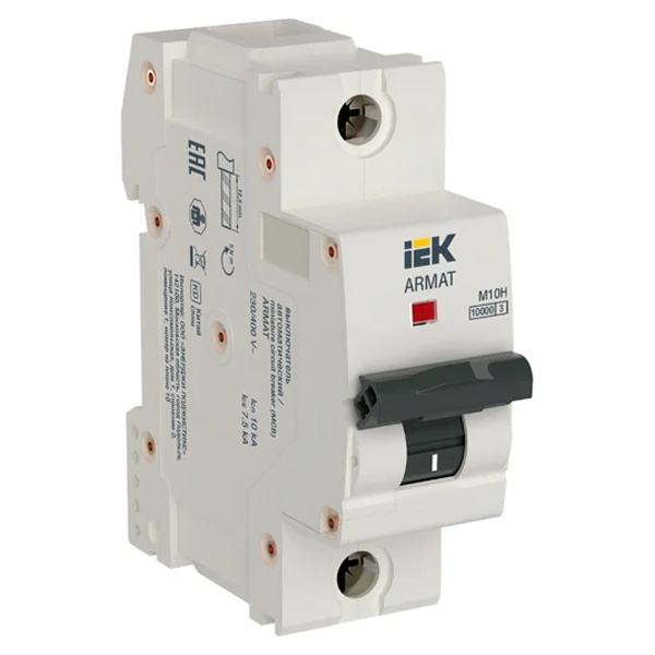 Автоматический выключатель ИЭК ARMAT M10H 1Р 100А 10кА характеристика С (автомат электрический)