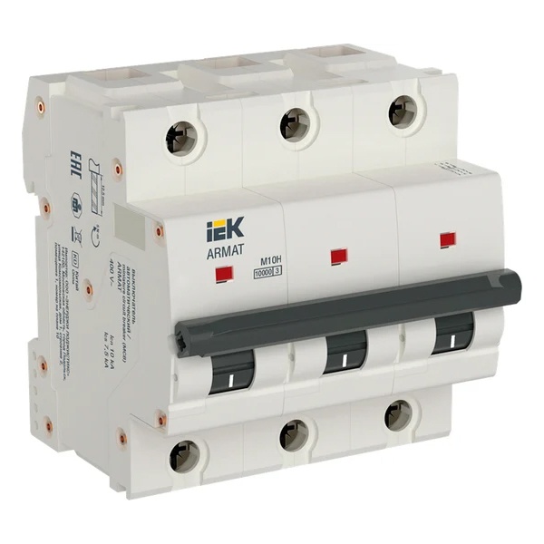 Автоматический выключатель ИЭК ARMAT M10H 3Р 80А 10кА характеристика С (автомат электрический)