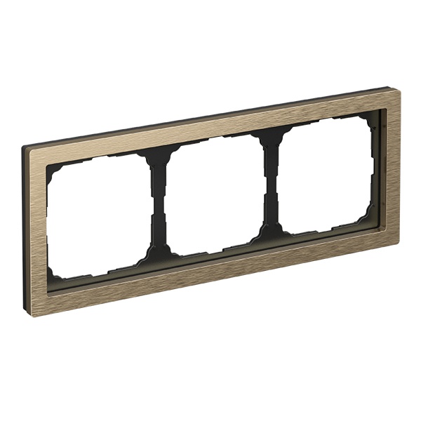 Рамка Systeme Electric ArtGallery Pure 3 поста металл, латунь