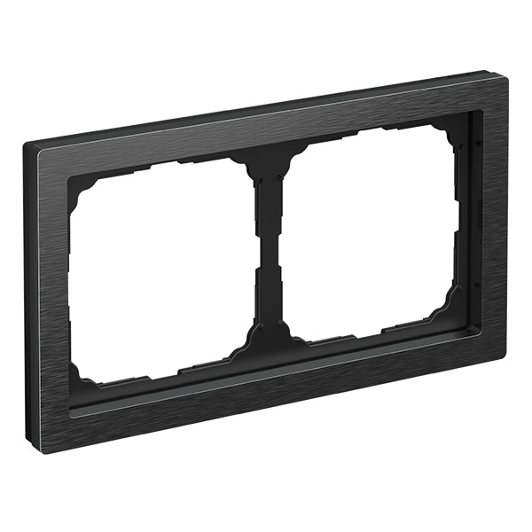 Рамка Systeme Electric ArtGallery Pure 2 поста металл, оникс