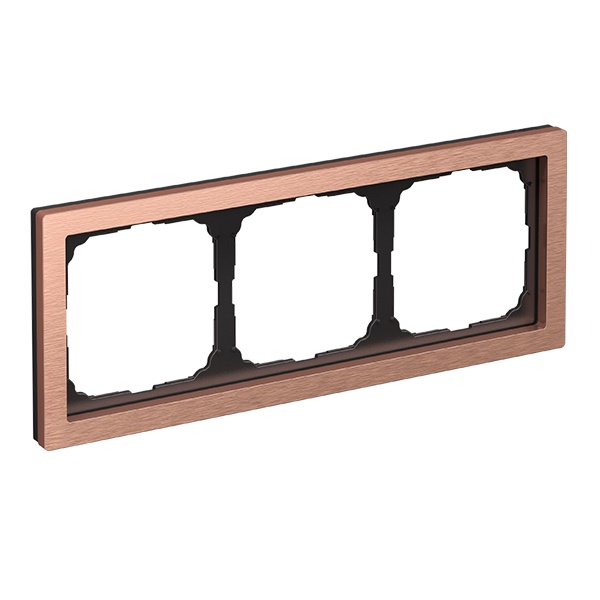 Рамка Systeme Electric ArtGallery Pure 3 поста металл, медь