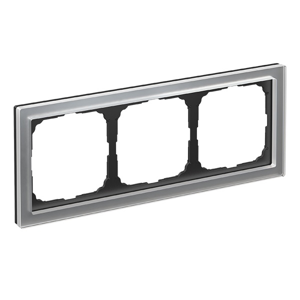 Рамка Systeme Electric ArtGallery Pure 3 поста органическое стекло, алюминий