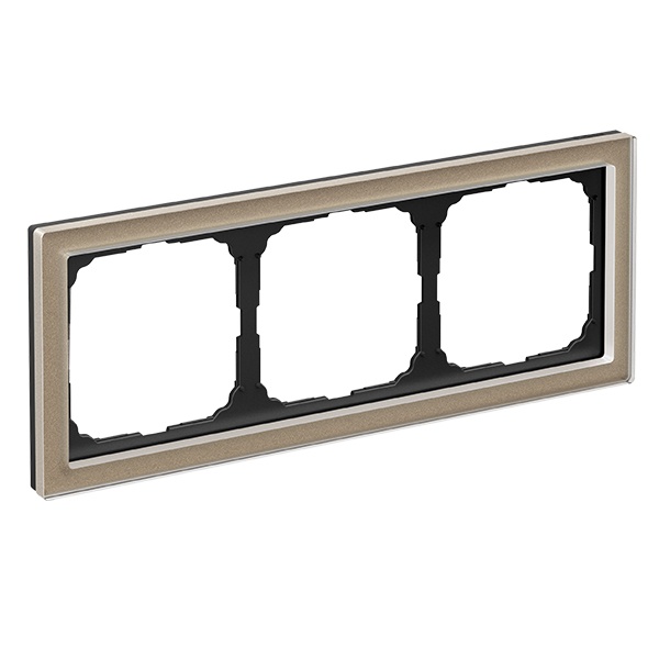 Рамка Systeme Electric ArtGallery Pure 3 поста органическое стекло, шампань