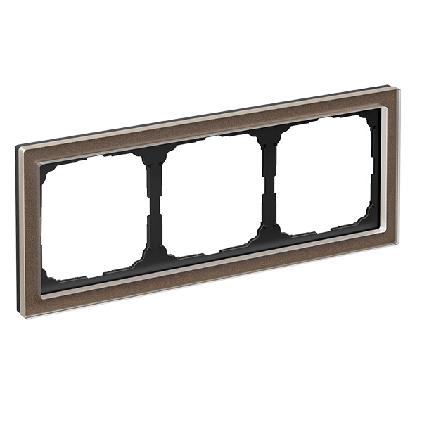 Рамка Systeme Electric ArtGallery Pure 3 поста органическое стекло, мокко