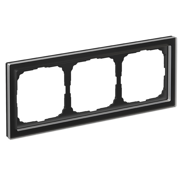 Рамка Systeme Electric ArtGallery Pure 3 поста органическое стекло, черный