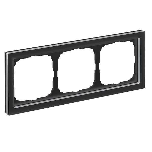 Рамка Systeme Electric ArtGallery Pure 3 поста матовое органическое стекло, черный
