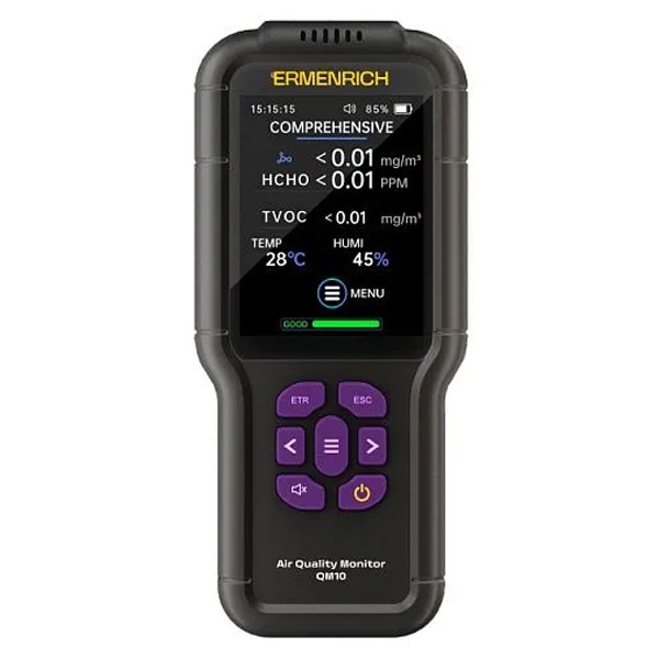 Монитор качества воздуха Ermenrich QM10 измеритель HCHO, TVOC, температуры и влажности
