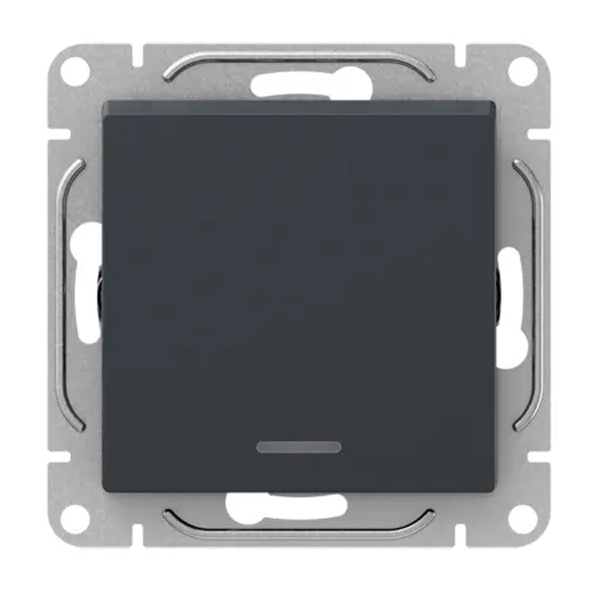 Механизм выключателя 1-клавишного EKF с подсветкой 10А Эпика графит