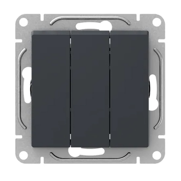 Механизм выключателя 3-клавишного EKF 10А Эпика графит