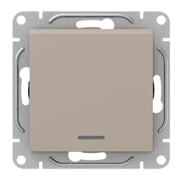 Механизм выключателя 1-клавишного EKF с подсветкой 10А Эпика кремовый