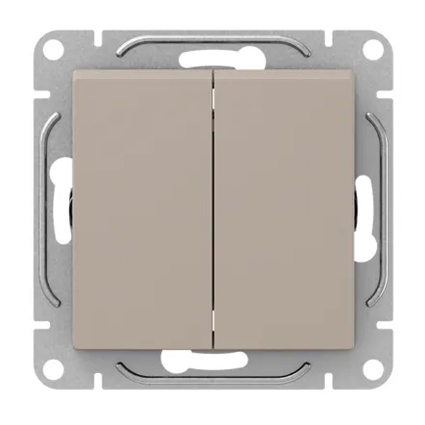 Механизм выключателя 2-клавишного EKF 10А Эпика кремовый