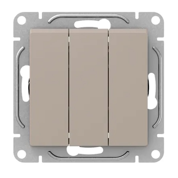 Механизм выключателя 3-клавишного EKF 10А Эпика кремовый