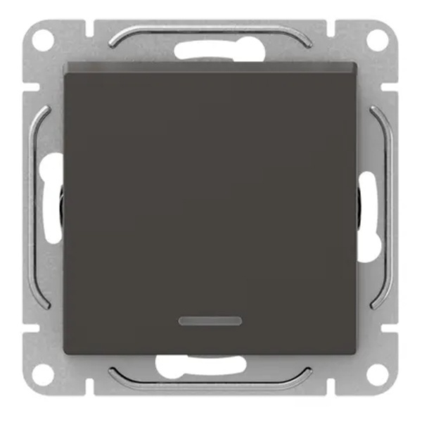 Механизм выключателя 1-клавишного EKF с подсветкой 10А Эпика мокко