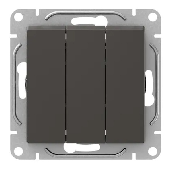 Механизм выключателя 3-клавишного EKF 10А Эпика мокко