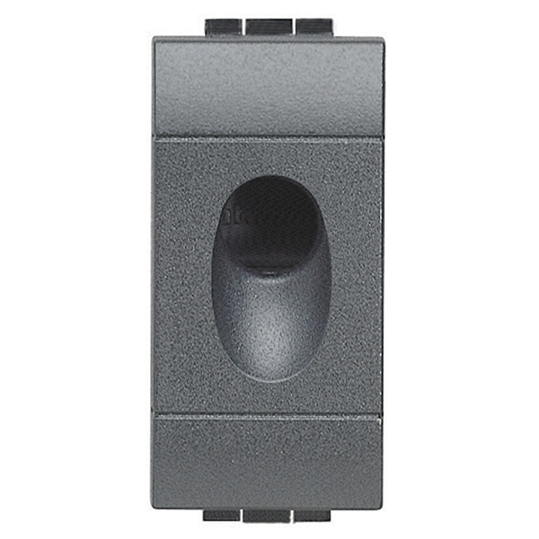 Заглушка с отверстием 9 мм для вывода кабеля 1 модуль LivingLight Антрацит