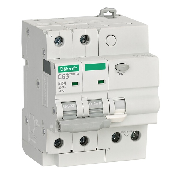 Устройство защиты от дугового пробоя DEKraft УЗДП-103 2P C63A 6кА