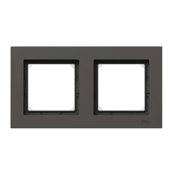 Рамка 2-местная EKF IP44 Эпика мокко