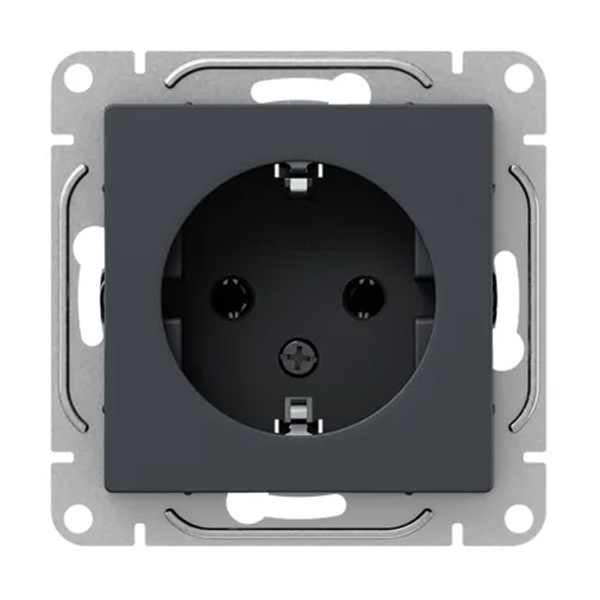 Механизм розетки EKF 2P+E 16А Эпика графит