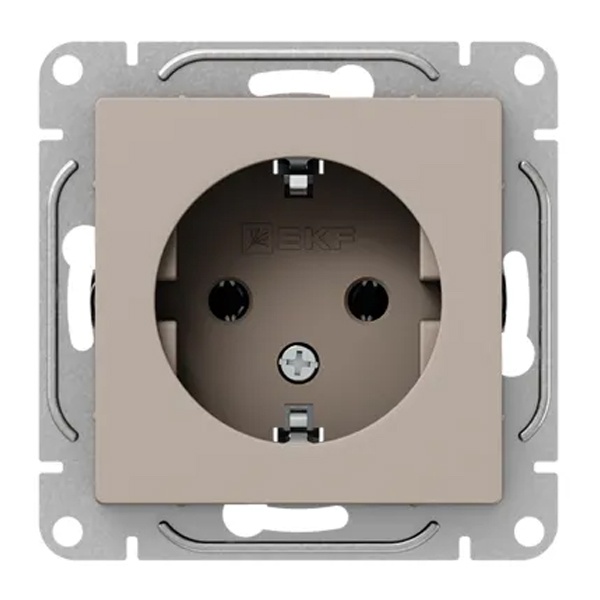Механизм розетки EKF 2P+E 16А Эпика кремовый