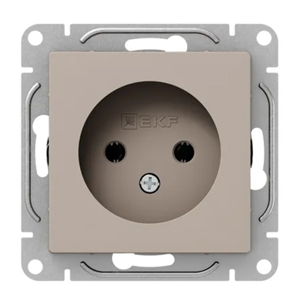 Механизм розетки EKF 2P без заземления 16А Эпика кремовый