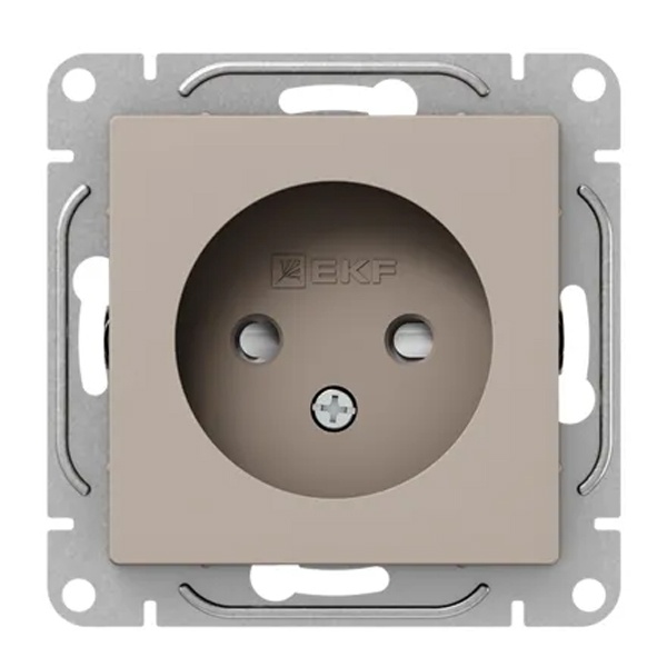 Механизм розетки EKF 2P без заземления 16А с защитными шторками Эпика кремовый