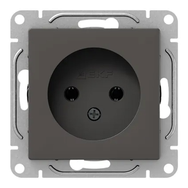 Механизм розетки EKF 2P без заземления 16А Эпика мокко